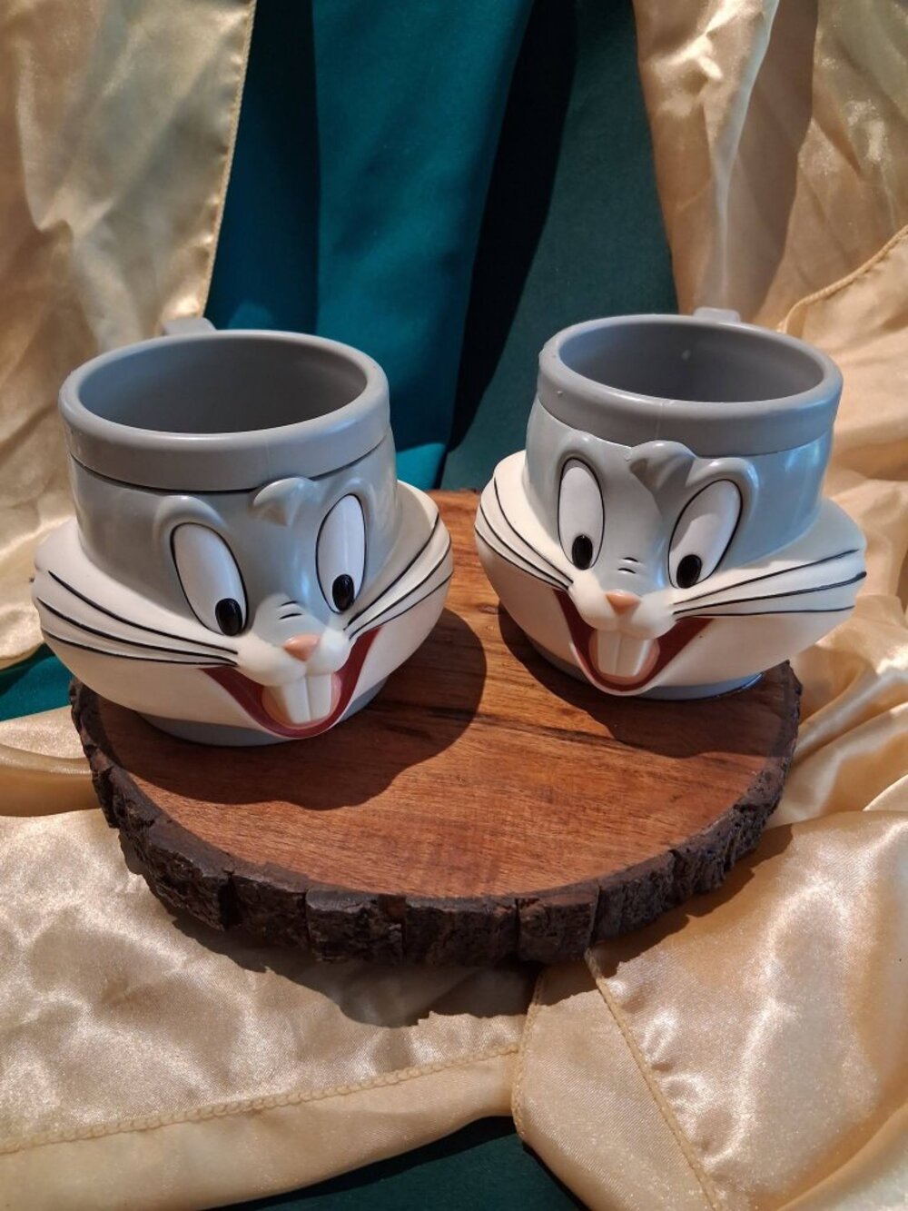 VTG 1990s Warner Bros. Looney Tunes Bugs Bunny 3D Sculpted Character Face Mug